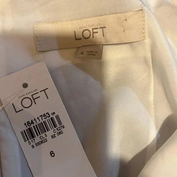NWT Ann Taylor LOFT Dress White Royal Blue Stripe Box Pleat Sundress size 6 - Picture 5 of 6